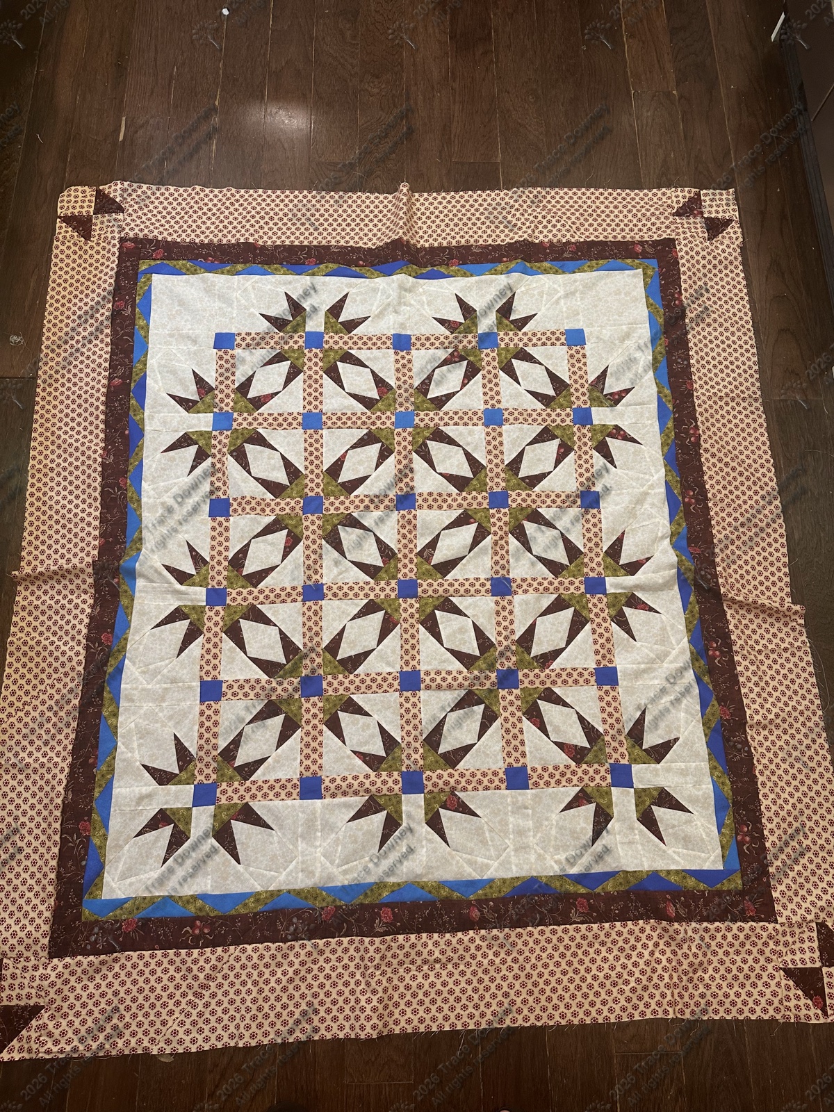 Finished original quilt by Trace Downey.