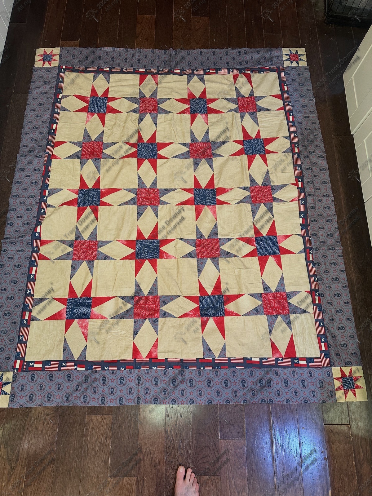 Finished original quilt by Trace Downey.