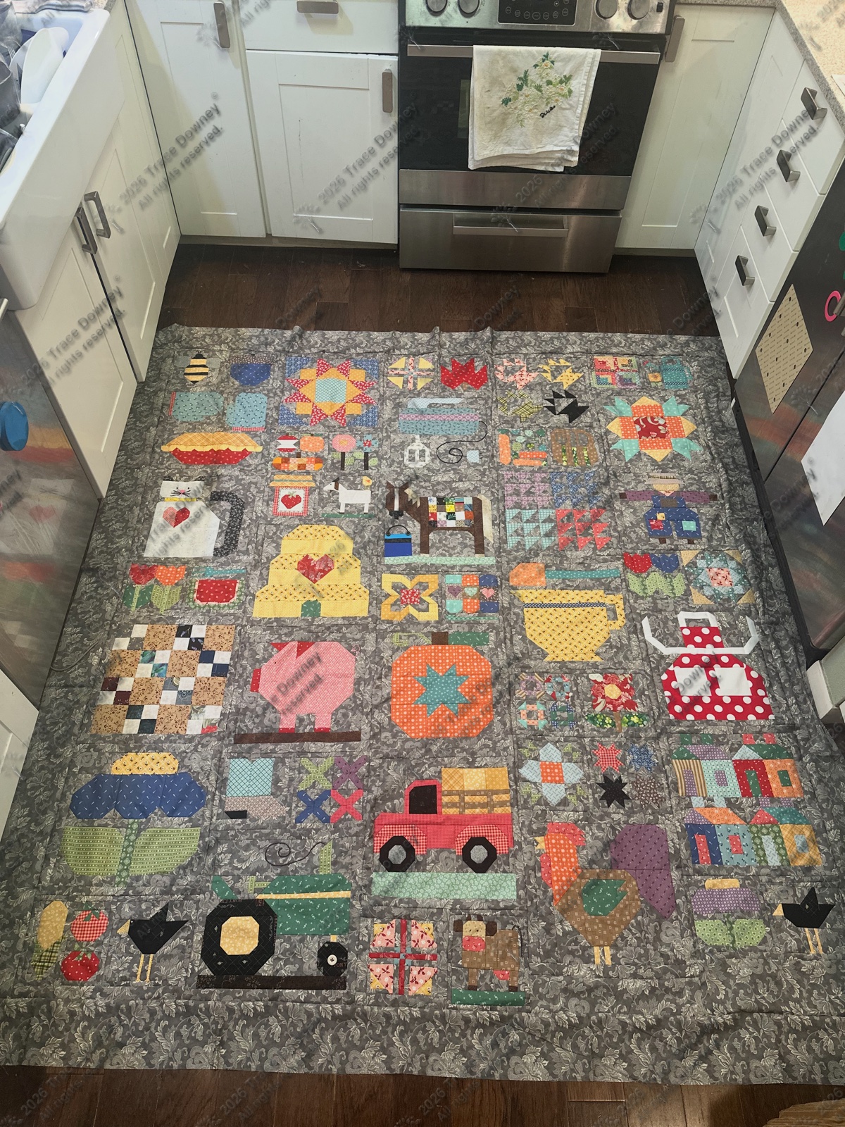 Finished original quilt by Trace Downey.