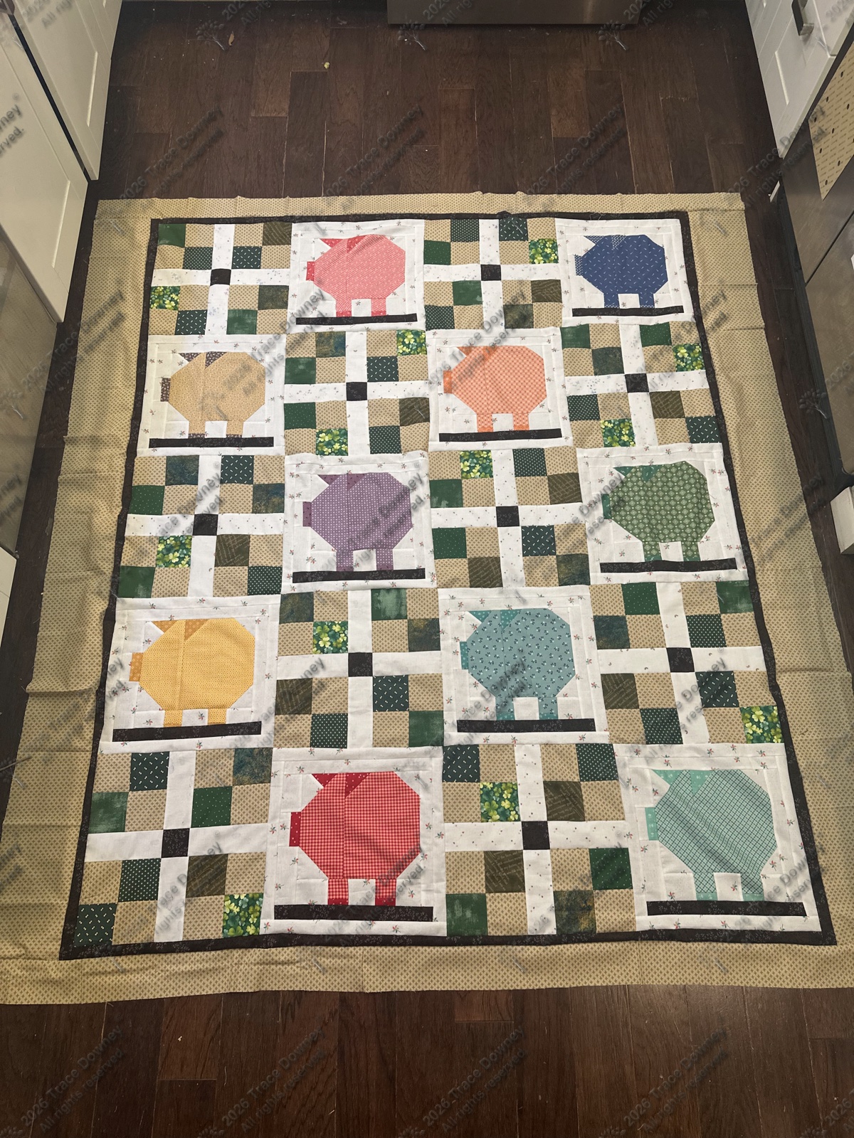 Finished original quilt by Trace Downey.