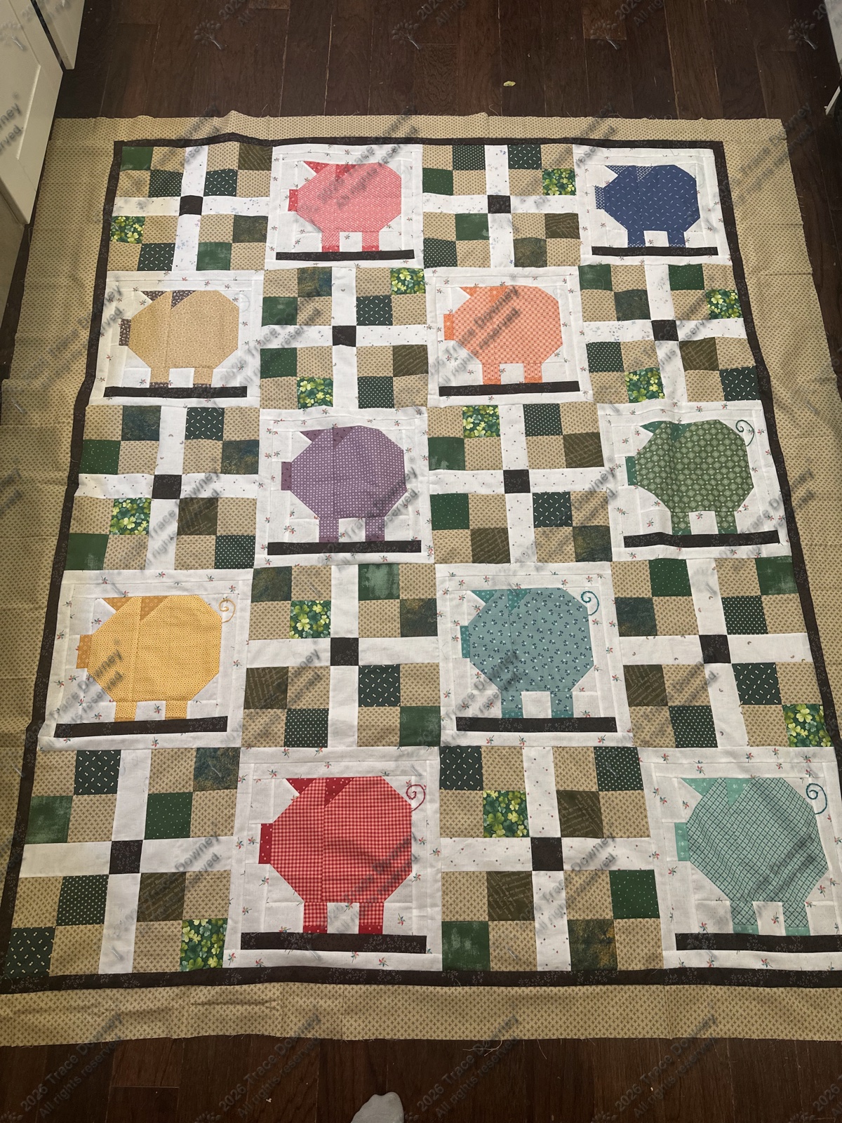 Finished original quilt by Trace Downey.