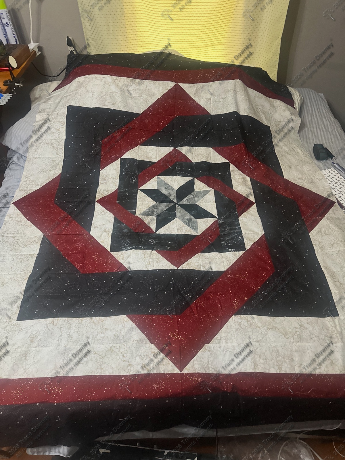 Finished original quilt by Trace Downey.