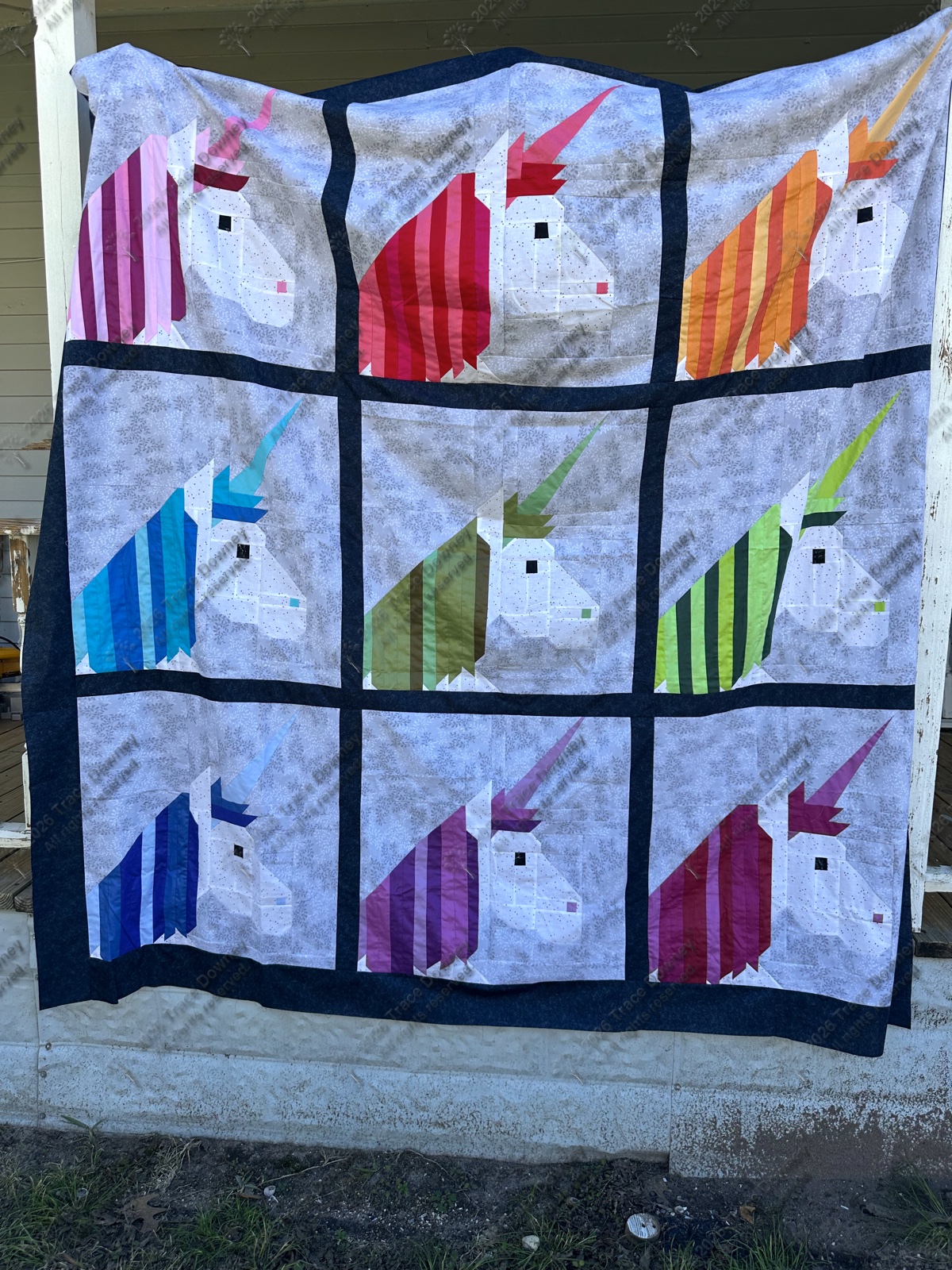 Finished original quilt by Trace Downey.